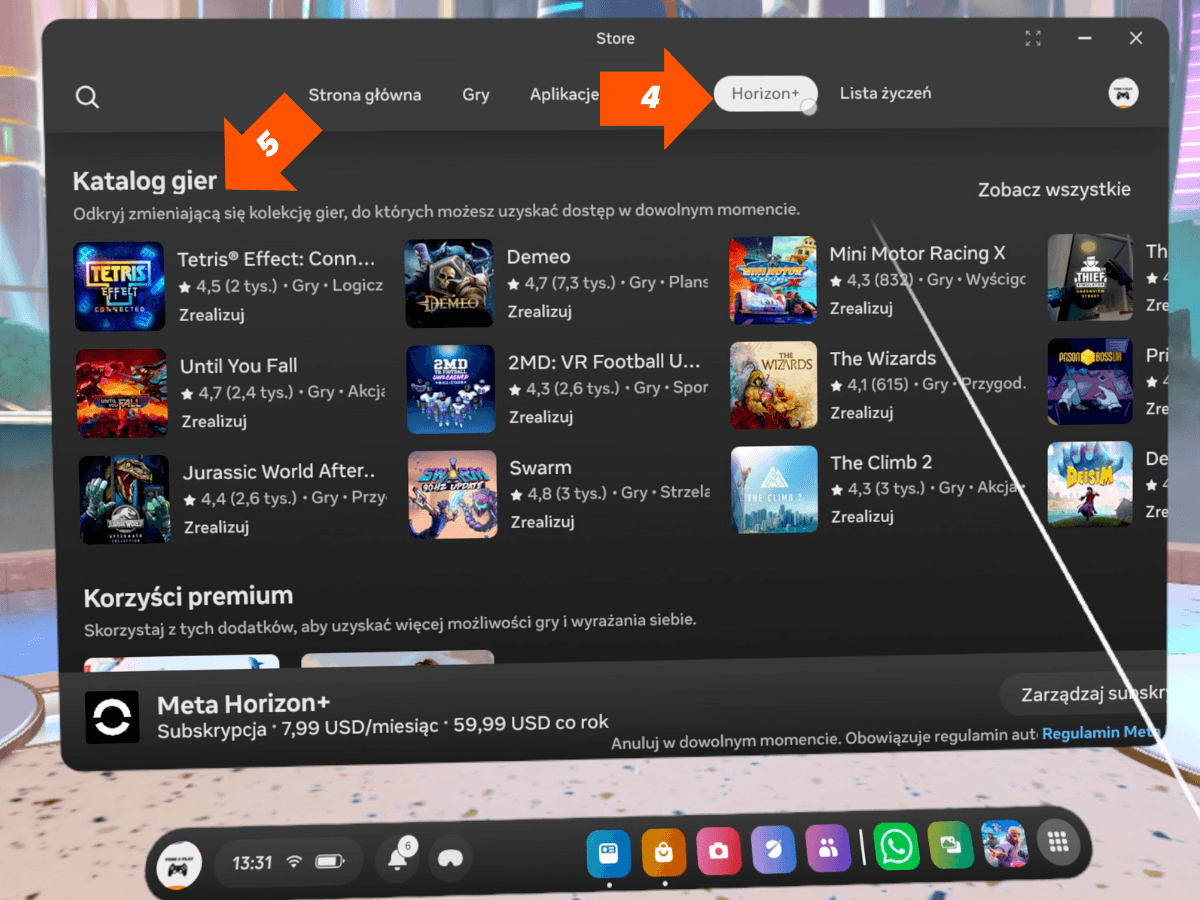Horizon+_2 Meta Quest 3 wynajem Kraków